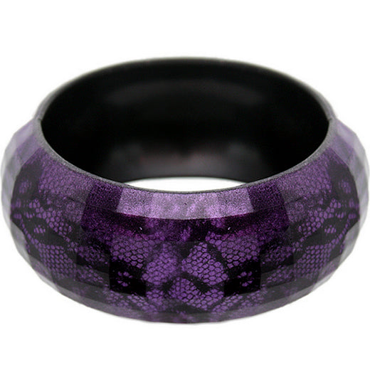 Purple Lace Textured Hinged Bracelet