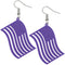 Purple Large American Flag Wooden Earrings