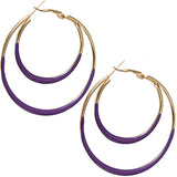 Purple Double Layered Hoop Earrings