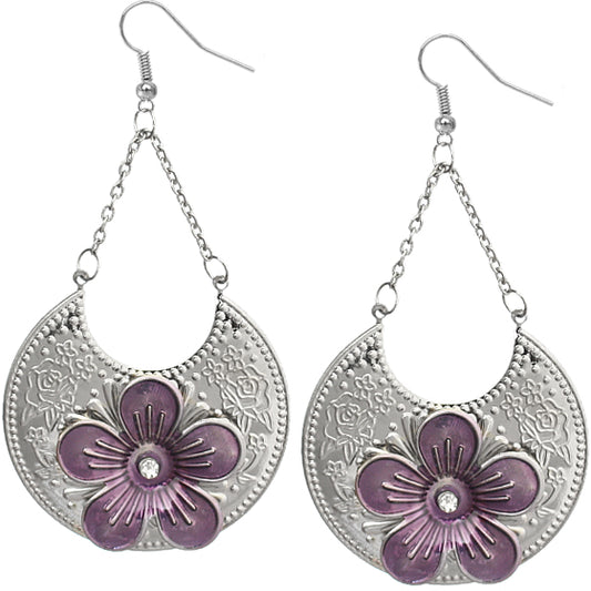 Purple Chain Earrings
