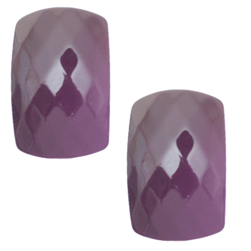 Purple Large Faceted Post Earrings