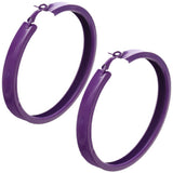 Purple Large Metal Hoop Earrings