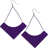 Purple Pyramid Earrings