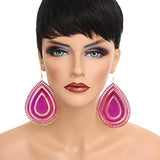 Purple Extra Large Reflection Teardrop Earrings