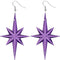 Purple Large Translucent Shooting Star Earrings