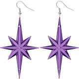 Purple Large Translucent Shooting Star Earrings