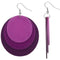 Purple Layered Wooden Dangle Earrings