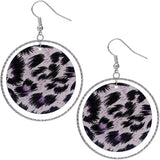 Purple Leopard Print Acrylic Hoop Earrings