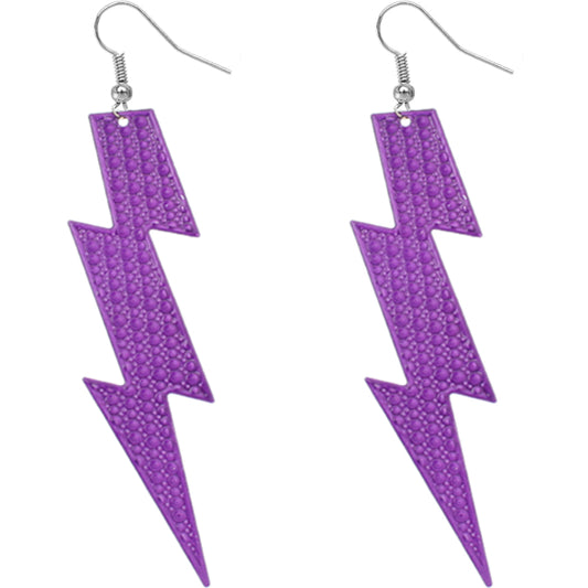 Purple Lightning Bolt Earrings