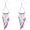 Purple Long Beaded Dangle Earrings