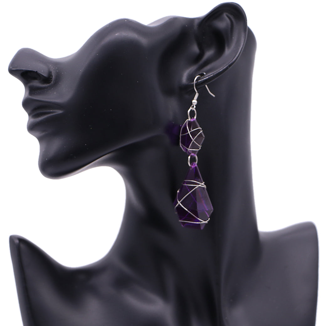 Elegant Teardrop Wrapped Dangle Earrings