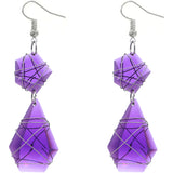 Elegant Teardrop Wrapped Dangle Earrings