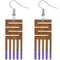 Purple Maze Geometric Wooden Earrings