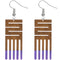 Purple Maze Geometric Wooden Earrings