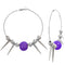 Purple Mesh Spike Bead Hoop Earrings