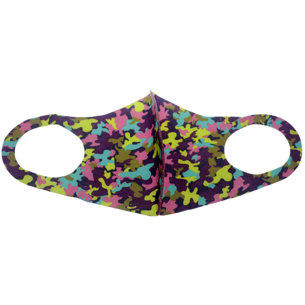 Purple Multicolor Camouflage Face Mask