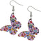 Purple Multicolor Butterfly Wooden Mini Earrings