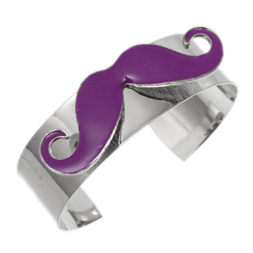 Purple Curl Mustache Cuff Bracelet