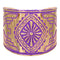 Purple Double-Sided Art Deco Metal Cuff Bracelet