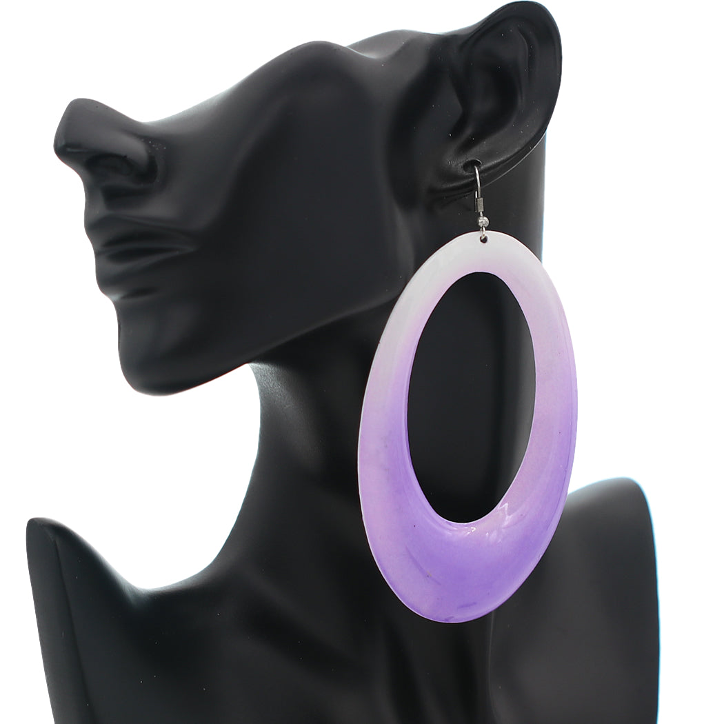 Purple Ombre Oval Earrings