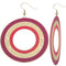 Purple Pink Thin Disc Dangle Earrings