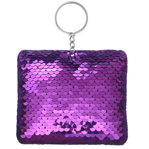 Purple Plush Sequin Keychain