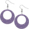 Purple White Round Polka Dot Dangle Earrings