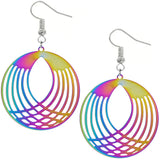 Multicolor Rainbow Reflection Thin Earrings