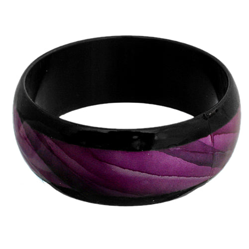 Purple Two Tone Glossy Bangle Bracelet