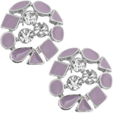 Purple Rhinestone Multi-Shape Post Earrings