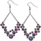 Purple Beaded Open Triangle Rhinestone Earrings