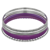 Purple 5-piece Twist Stacked Bracelet Set