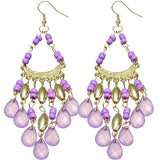 Purple beaded Spanish style earrings
