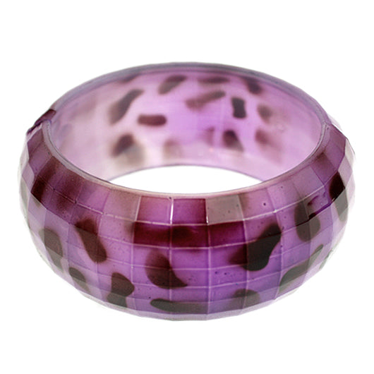 Purple Spotted Cheetah Hinged Bracelet