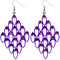 Purple Studded Rhinestone Cutout Mini Earrings