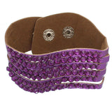 Purple Studded Rhinestone Snap Bracelet