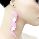 Purple Swirl Icicle Dangle Earrings