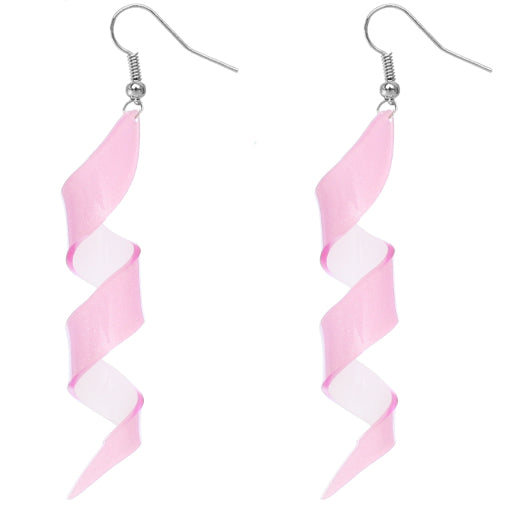 Purple Swirl Icicle Dangle Earrings