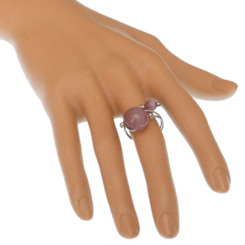Purple Bead Spiral Swirl Mini Ring