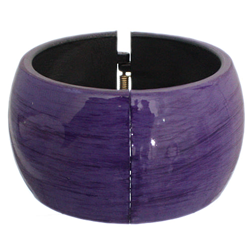 Purple Glossy Textured Hinged Bracelet