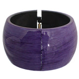 Purple Glossy Textured Hinged Bracelet
