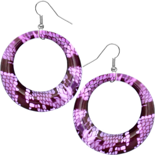 Purple Snake Earrings