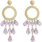 Purple Transparent Beaded Hoop Dangle Earrings