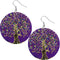 Purple Tree of Life Wooden Earrings