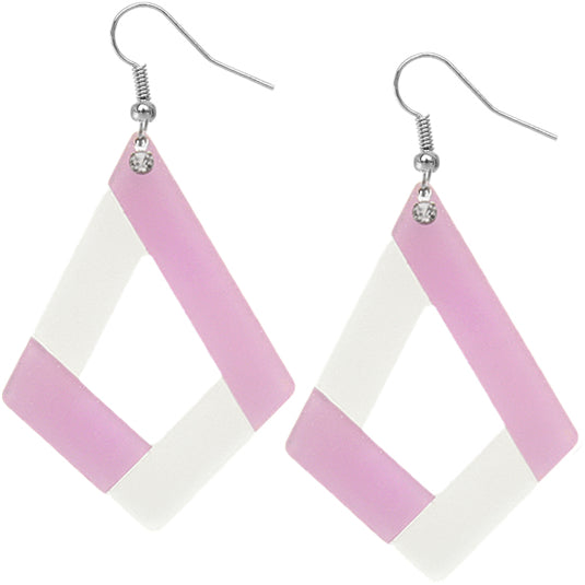 Purple Triangular Glitter Earrings