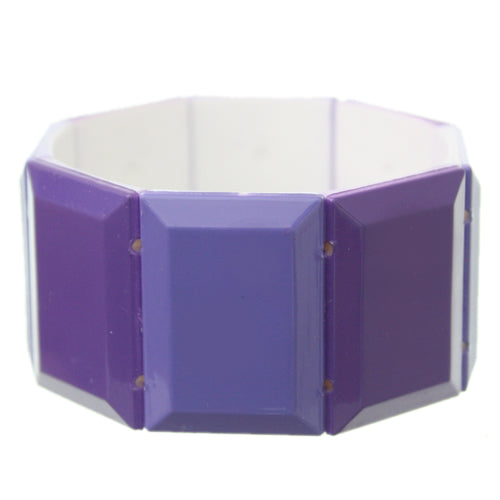 Purple Square Two Tone Stretch Bracelet