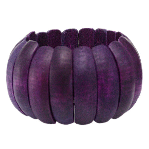 Purple Wooden Arch Stretch Bracelet