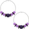 Purple Large Beaded Hoop Earrings