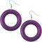 Purple Wooden Hoop Earrings
