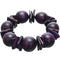 Purple Round Wooden Bead Stretch Bracelet